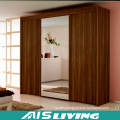 Melamine MDF Wardrobe Glass Sliding Door Closet (AIS-W017)